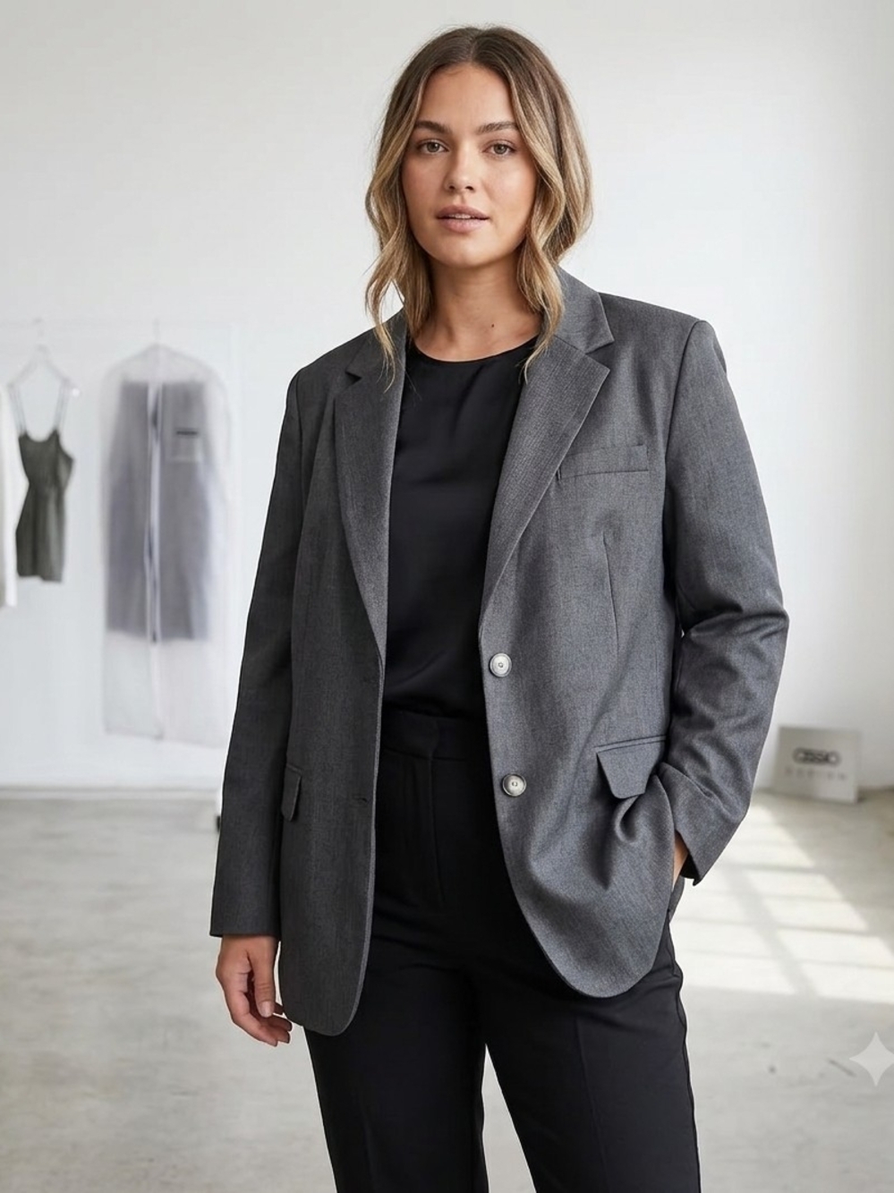ASOS Gray Single-Breasted Women's Blazer